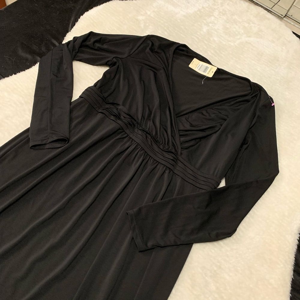 New Torrid Faux Wrap Bodycon Black Womens Plus Size 0X Dress Long - Picture 2 of 7